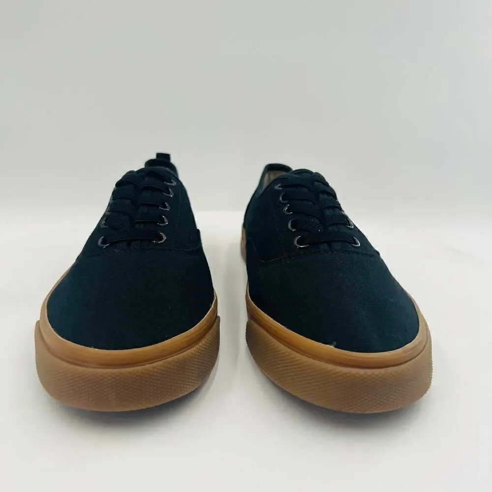 Old Navy Black Jack Canvas Lace-Up Black Tan Sole Sneakers for Kids Size 5